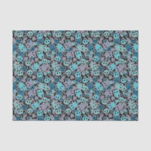 Skulls, and hearts on black background 2 tissue paper