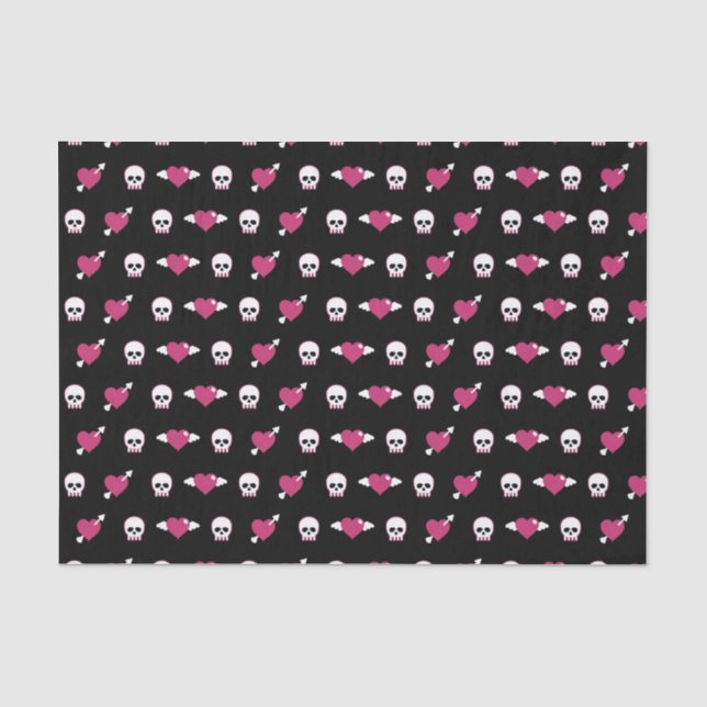 Skulls and hearts tissue paper (Front)