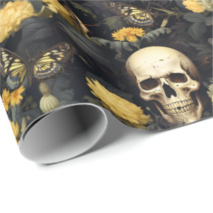 Skulls and Marigolds Wrapping Paper