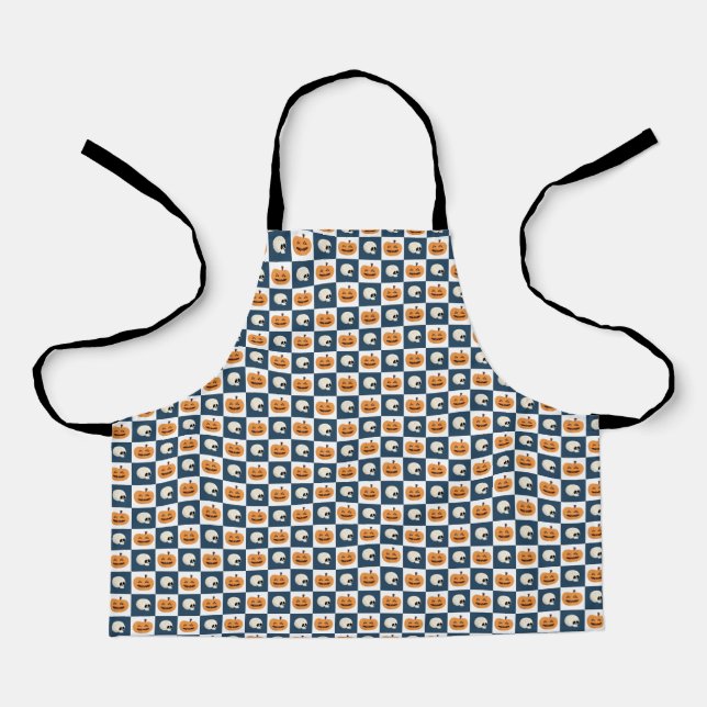 Skulls and Pumpkins Apron (Front)