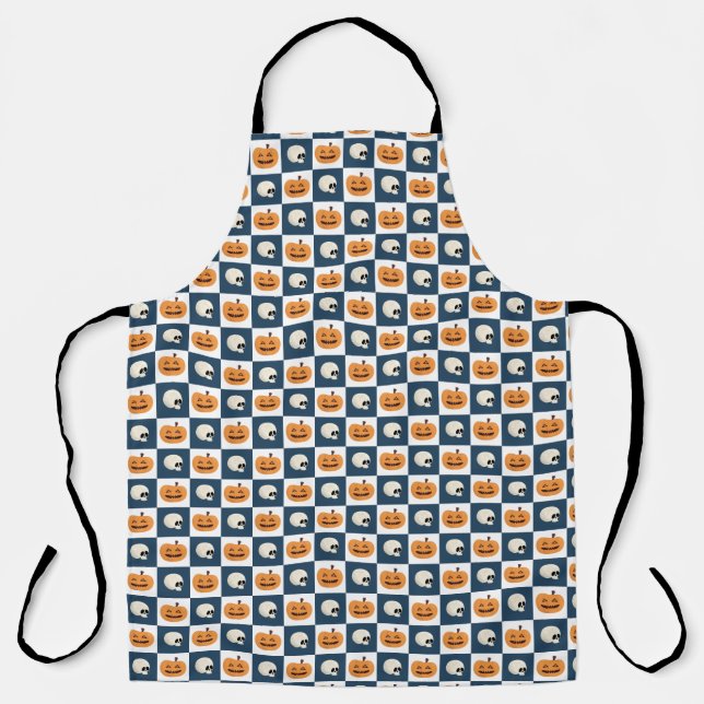 Skulls and Pumpkins Apron (Front)
