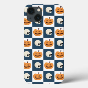 Skulls and Pumpkins Checks iPhone 13 Case