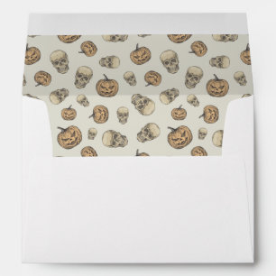 Skulls and Pumpkins Halloween Pattern Envelope