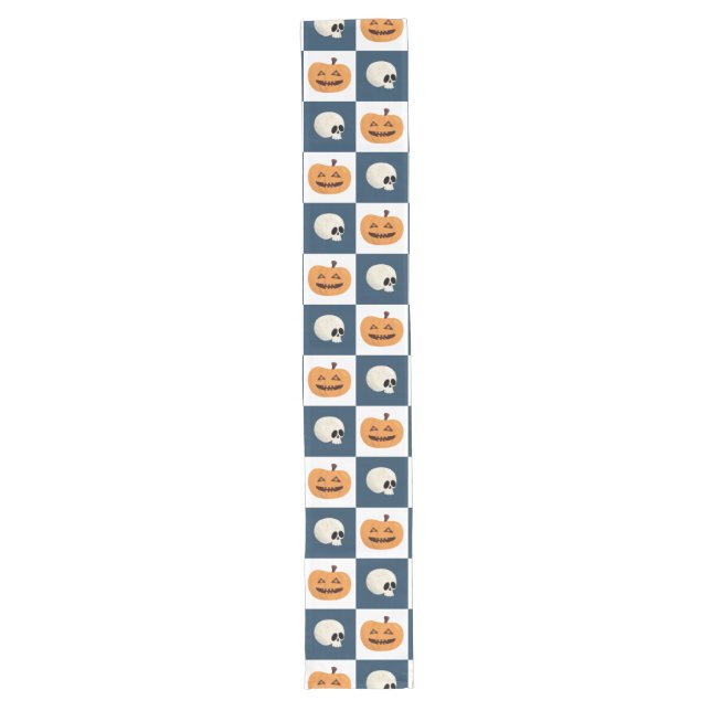 Skulls and Pumpkins Long Table Runner (Front)