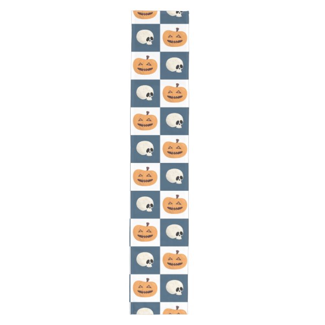Skulls and Pumpkins Medium Table Runner (Front)
