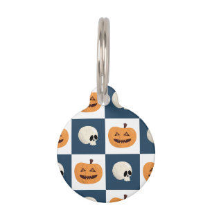 Skulls and Pumpkins Pet Tag