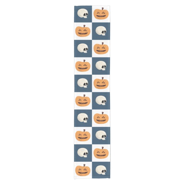 Skulls and Pumpkins Short Table Runner (Front)