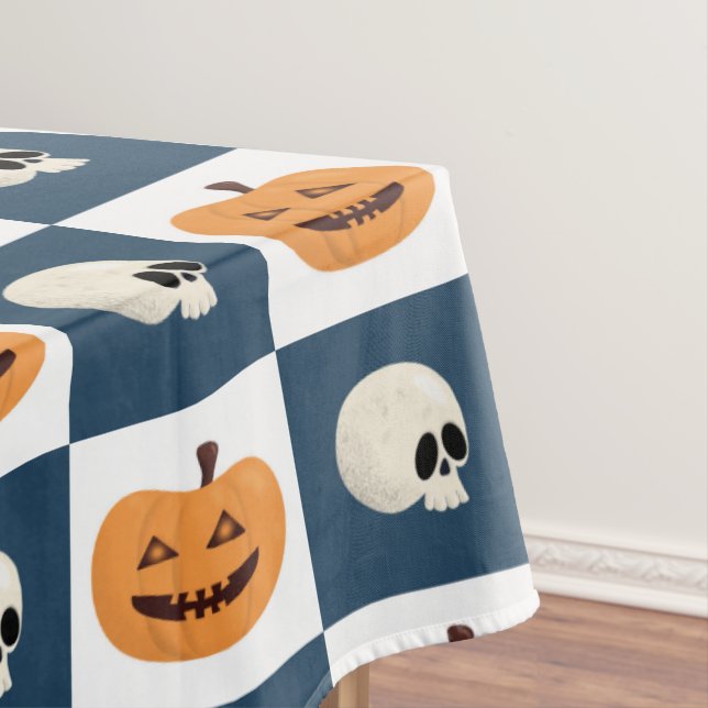 Skulls and Pumpkins Tablecloth (In Situ)