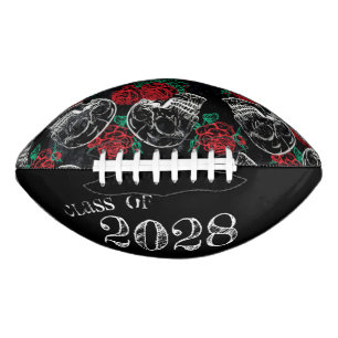 Skulls and Red Roses   Modern Goth Glam Graduation American Football