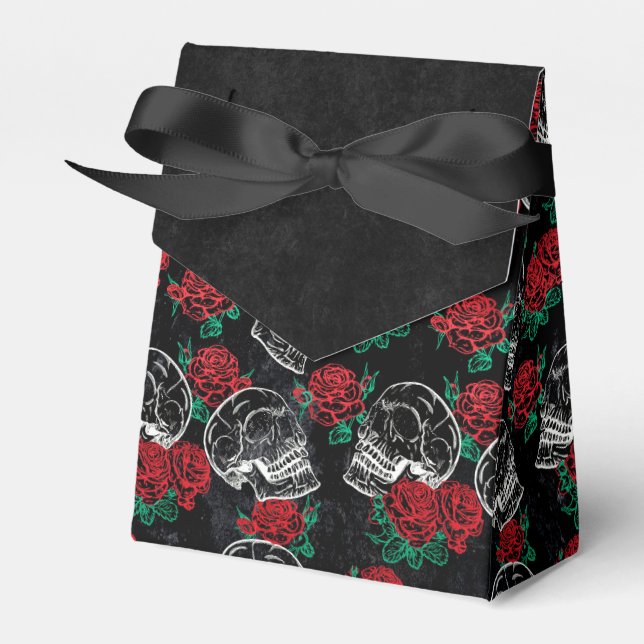 Skulls and Red Roses | Modern Gothic Glam Grunge Favour Box (Front Side)