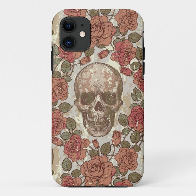 Skulls and Roses Case-Mate iPhone Case (Back)