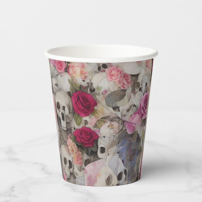 Skulls and Roses Paper Cups (Back)