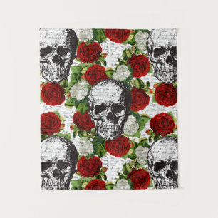 Skulls and Roses Tapestry