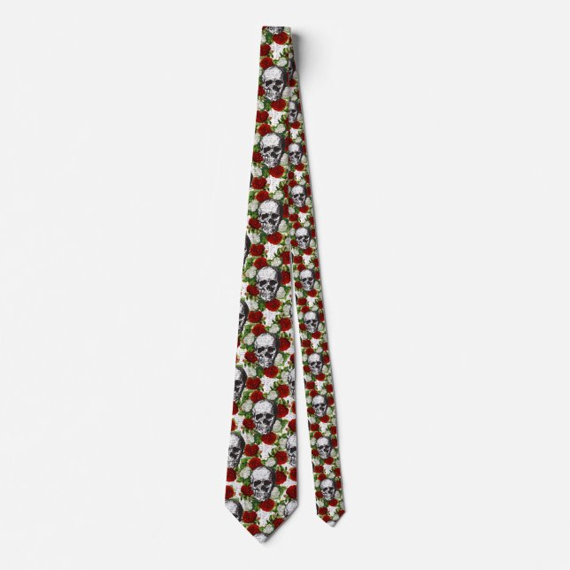 Skulls and Roses Tie (Front)