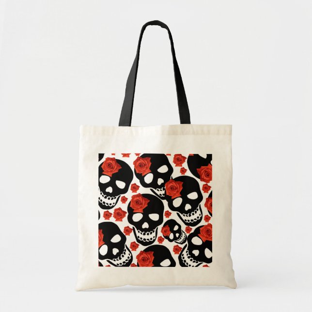 Skulls and Roses Tote Bag (Front)