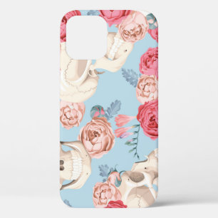 Skulls and Roses Vintage Pattern iPhone 12 Case