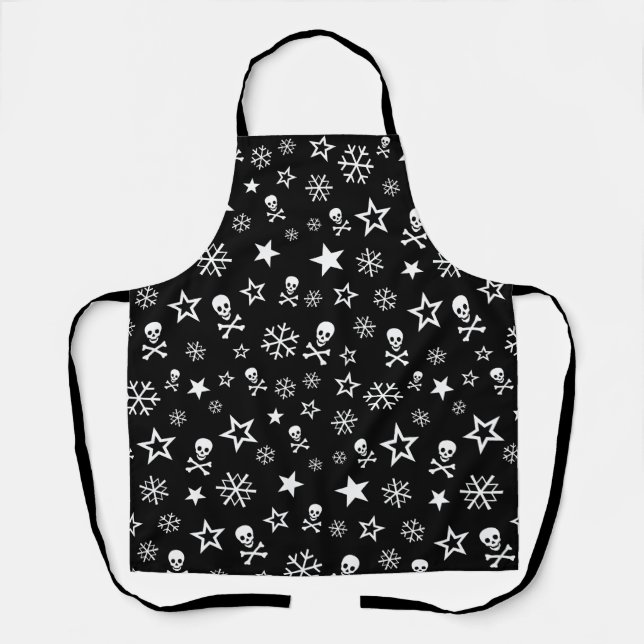 Skulls and Snowflakes Apron (Front)