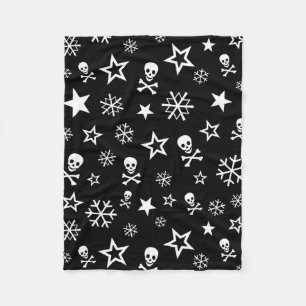 Skulls and Snowflakes Fleece Blanket