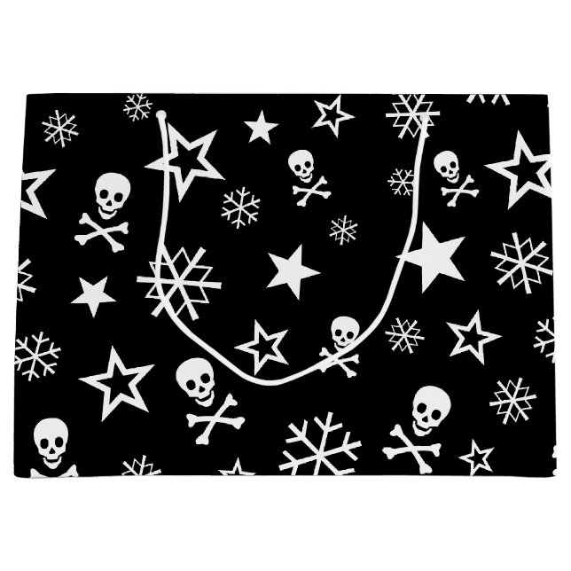 Skulls and Snowflakes Large Gift Bag (Front)