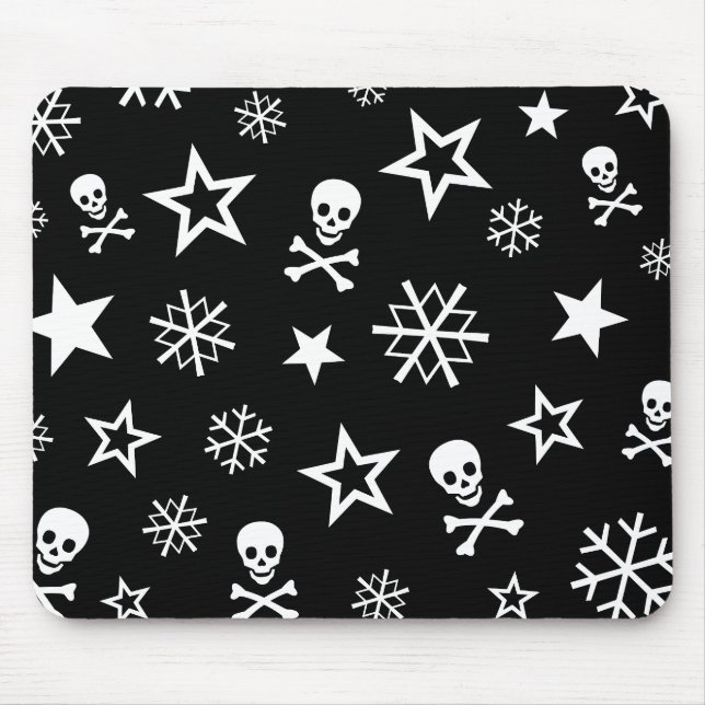 Skulls and Snowflakes Mouse Mat (Front)