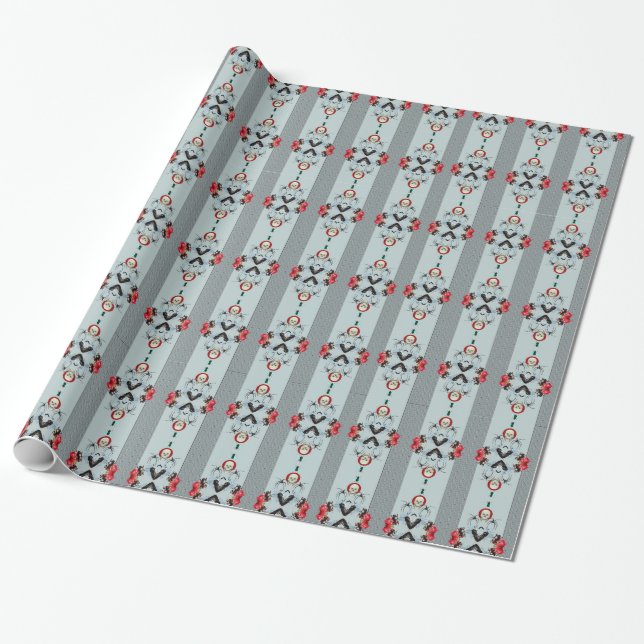 Skulls and spiders wrapping paper (Unrolled)
