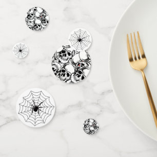 Skulls and Spiderwebs Halloween Mix Confetti