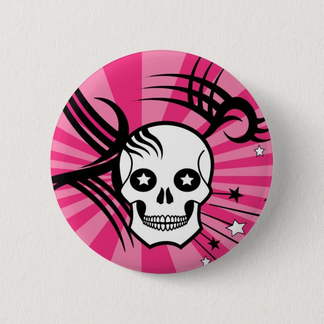 Skulls and Stars 6 Cm Round Badge (Front)