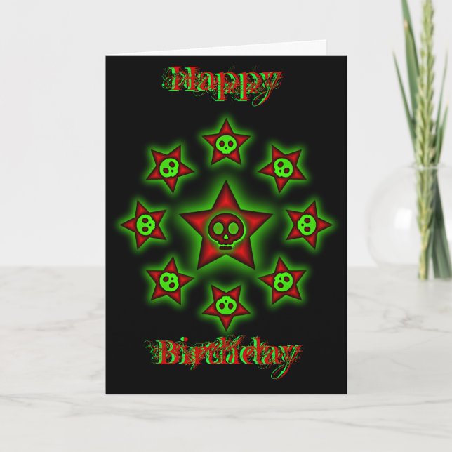 Skulls and Stars Birthday Card (Front)