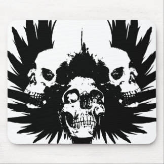 Skulls and Wing - Black Mouse Mat