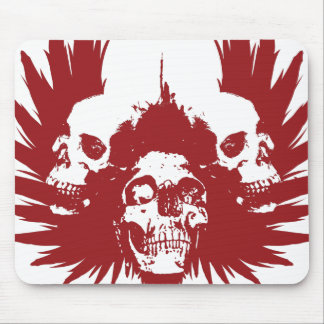 Skulls and Wing - Red Mouse Mat