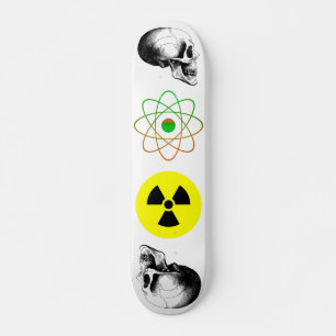 Skulls Atom Radiation Sign Skateboard