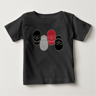 Skulls - Bat Black and Bone White Baby T-Shirt