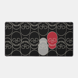 Skulls - Bat Black and Bone White Desk Mat