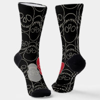Skulls - Bat Black and Bone White
