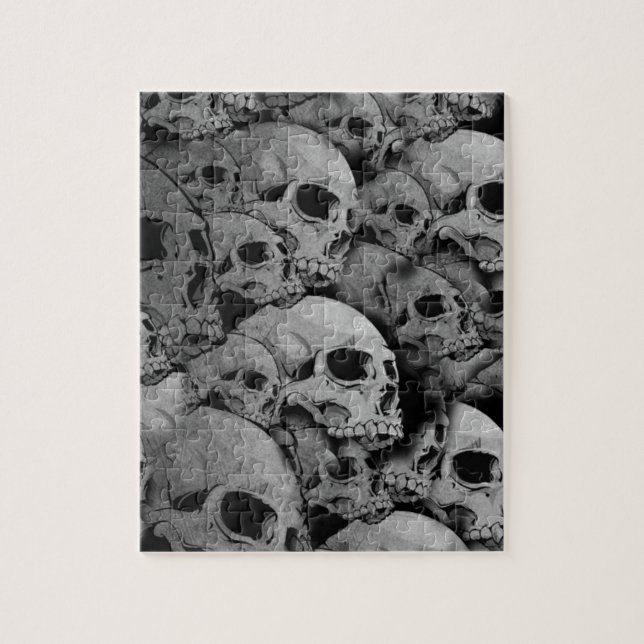 Skulls (black and white) jigsaw puzzle (Vertical)