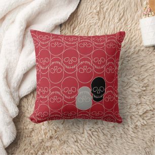 Skulls - Blood Red and Bone White Cushion