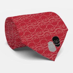 Skulls - Blood Red and Bone White Tie