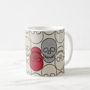 Skulls - Bone White and Bat Black Coffee Mug