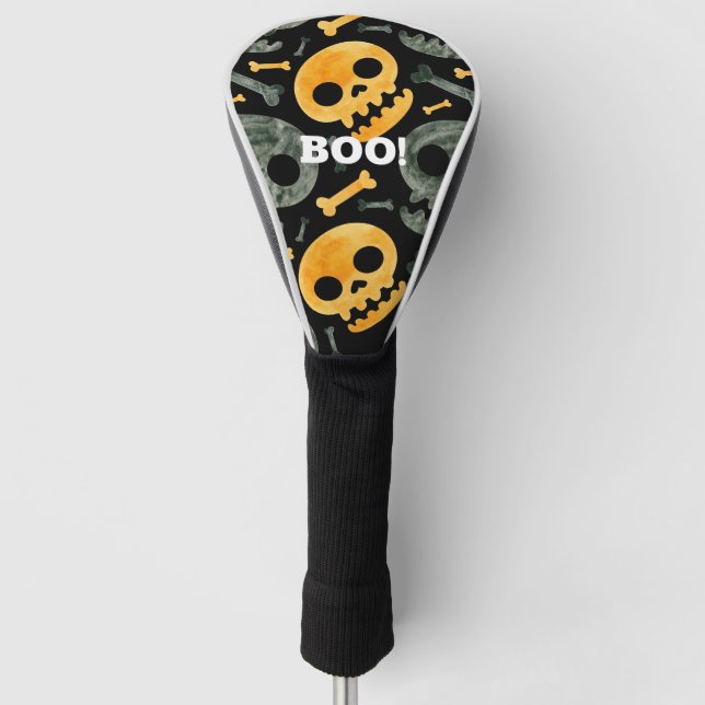 Skulls & Bones Custom Halloween Golf Club Cover (Front)