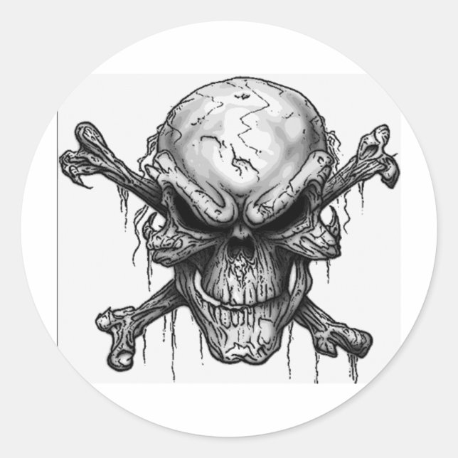 skulls classic round sticker (Front)