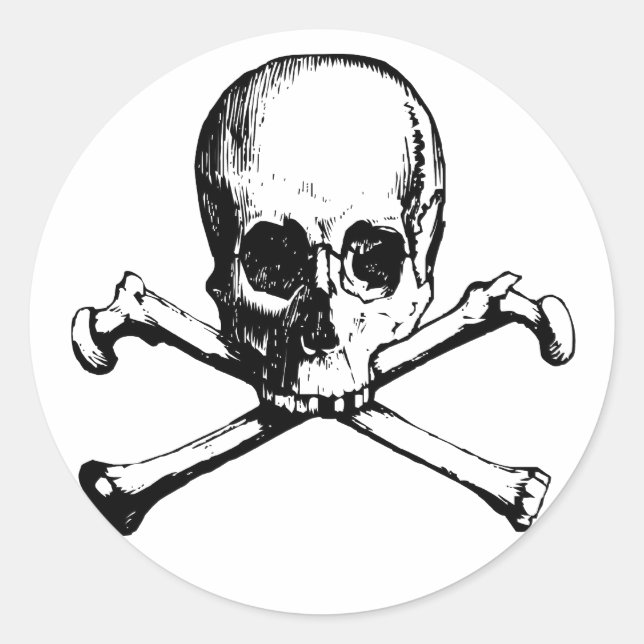 skulls classic round sticker (Front)