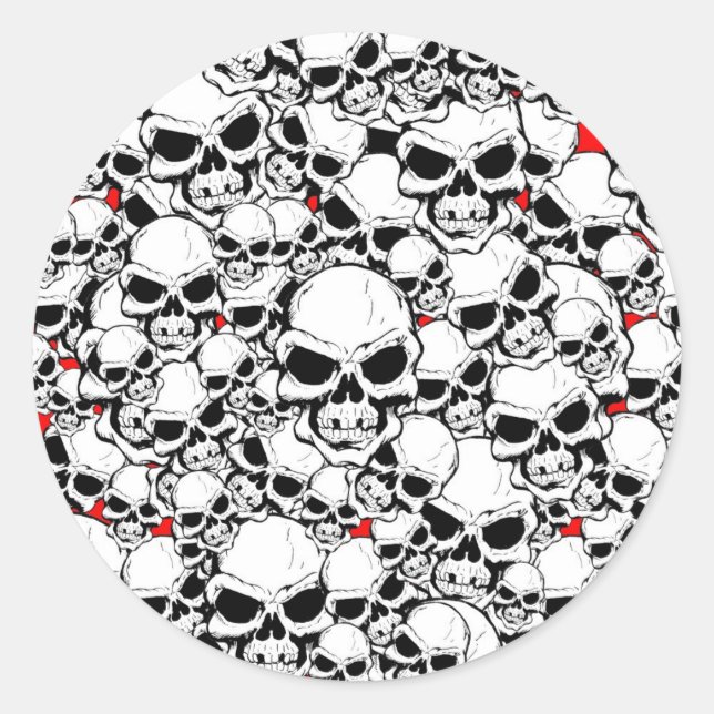 SKULLS CLASSIC ROUND STICKER (Front)