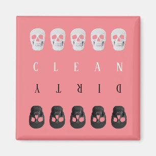 Skulls Clean Dirty Pink Cool Gothic Dishwasher Magnet