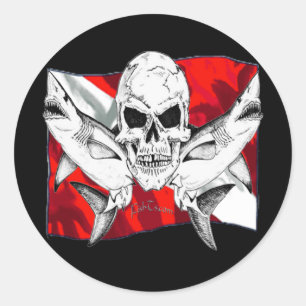 Skulls Collection by DiversDen Classic Round Sticker