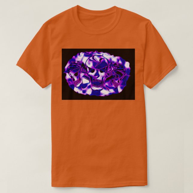 Skulls Colour Purple T-Shirt (Design Front)
