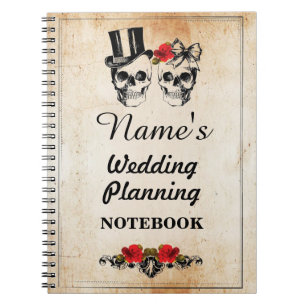 Skulls Cream Notebook Wedding Planning Note