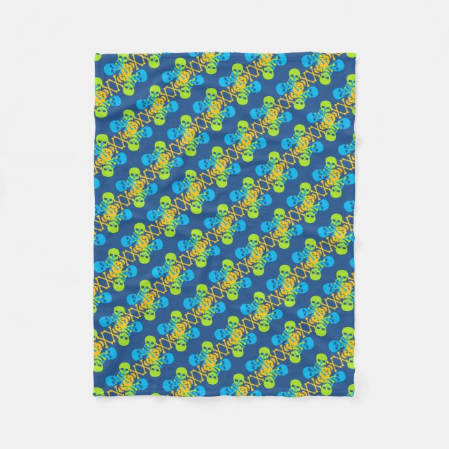 Skulls & Crossbones Fleece Blanket (Front)