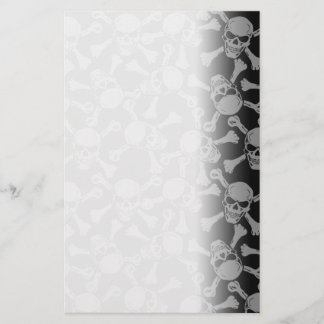Skulls Crossbones Goth Rock Pirate Stationery