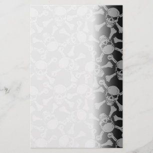 Skulls Crossbones Goth Rock Pirate Stationery