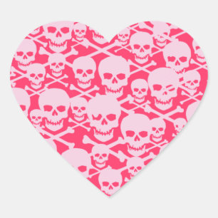 Skulls & Crossbones Heart Sticker